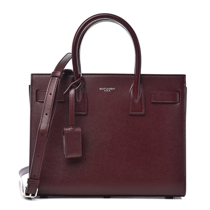 Saint Laurent Grained Calfskin Small Sac De Jour Bag Rouge Legion 1 of 10