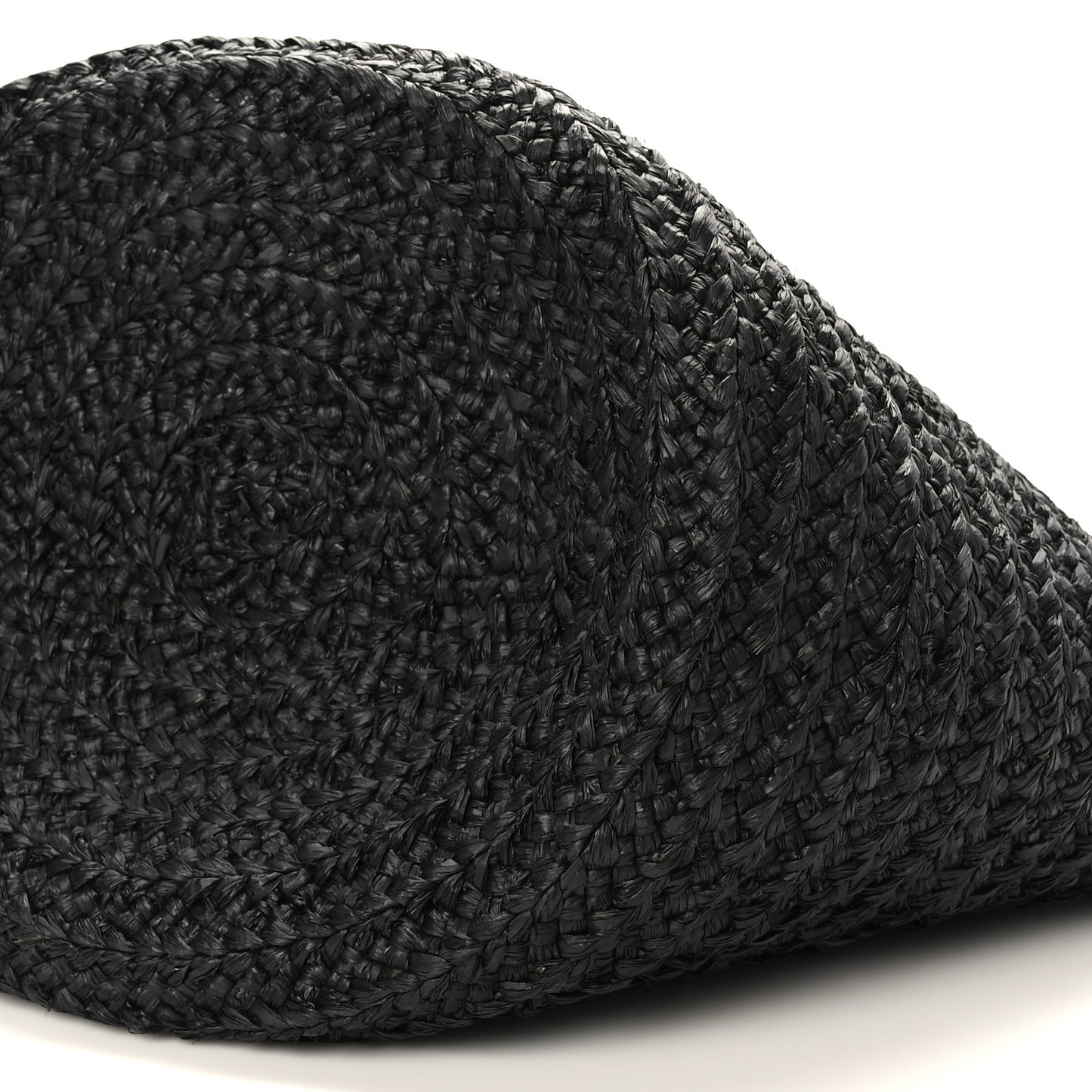 Raffia Medium Panier Bag Black