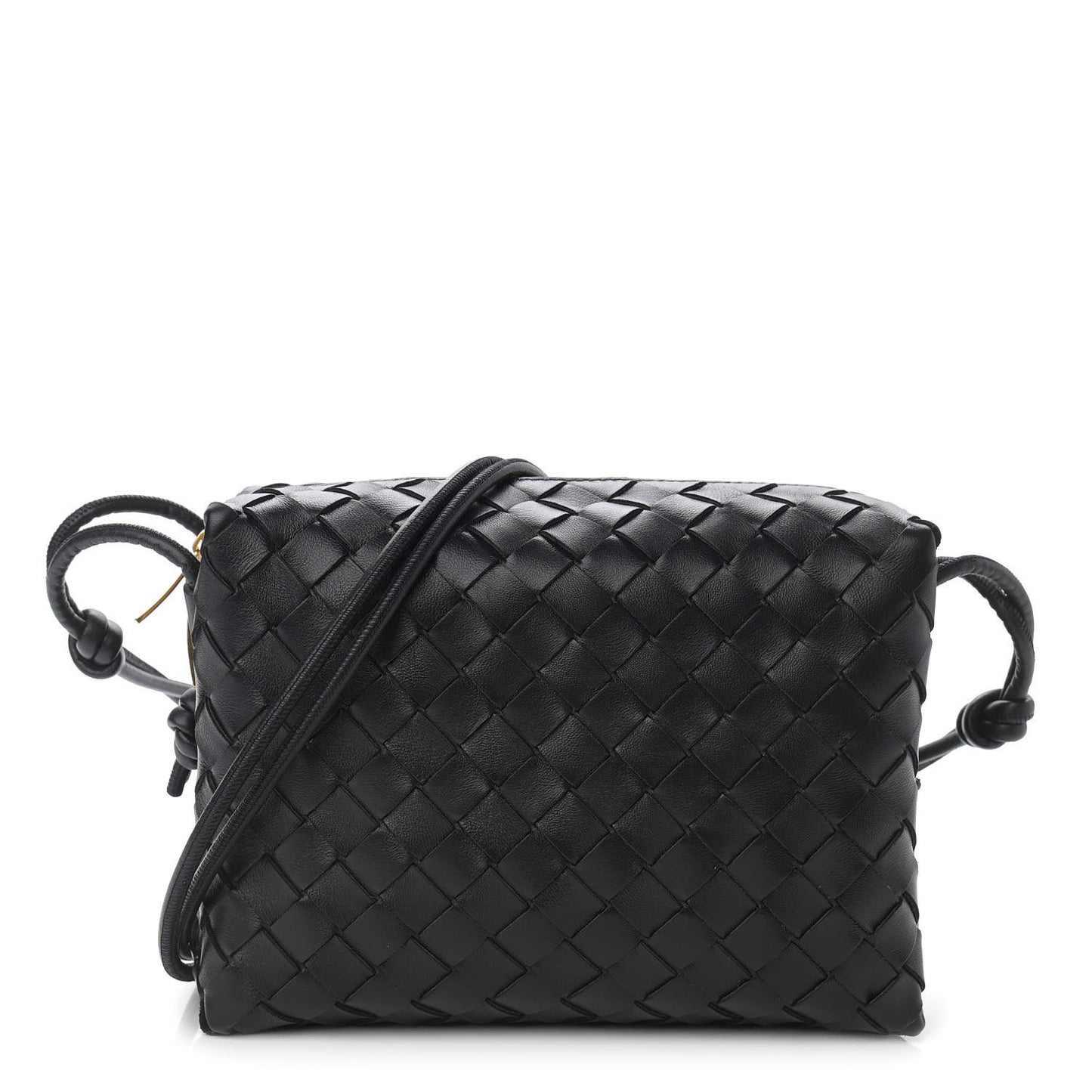 Nappa Intrecciato Small Loop Camera Bag Black
