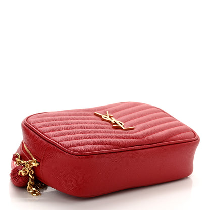 Saint Laurent Grain De Poudre Matelasse Monogram Mini Lou Camera Bag Eros Red 4 of 10
