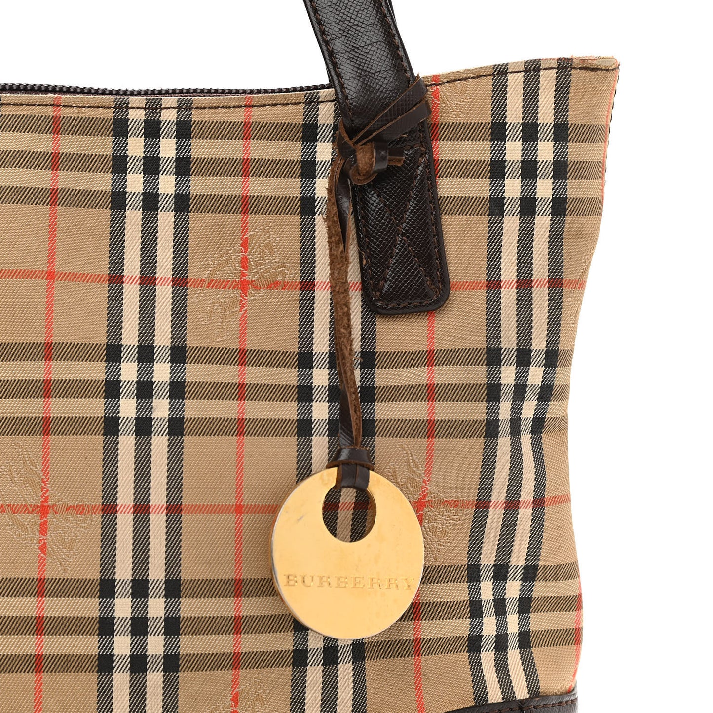 Haymarket Check Small Tote Dark Brown