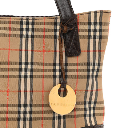 Burberry Haymarket Check Small Tote Dark Brown 7 of 14