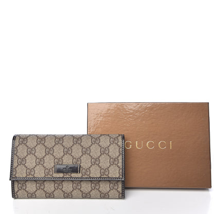 Gucci GG Plus Monogram Joy Continental Snap Oranizer Wallet Beige Ebony Dark Brown 8 of 8