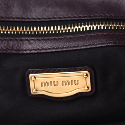 Miu Miu Nappa Matelasse Shopping Tote Prugna 5 of 7