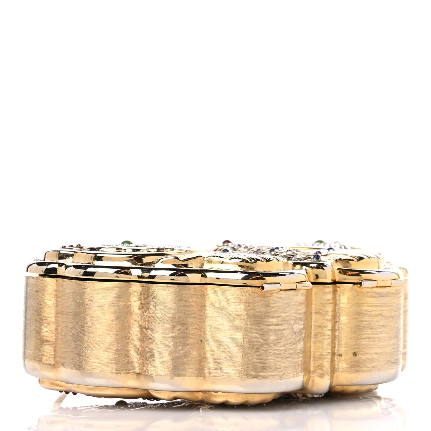 Crystal Butterfly Celestrina Minaudiere Clutch Gold