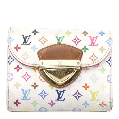 Louis Vuitton Monogram Multicolor Joey Wallet White Litchi 1 of 9