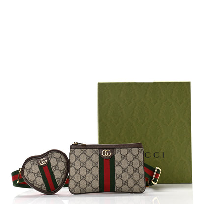 Gucci GG Supreme Monogram Web Ophidia Utility Belt Bag 95 38 Beige Ebony New Acero 16 of 16
