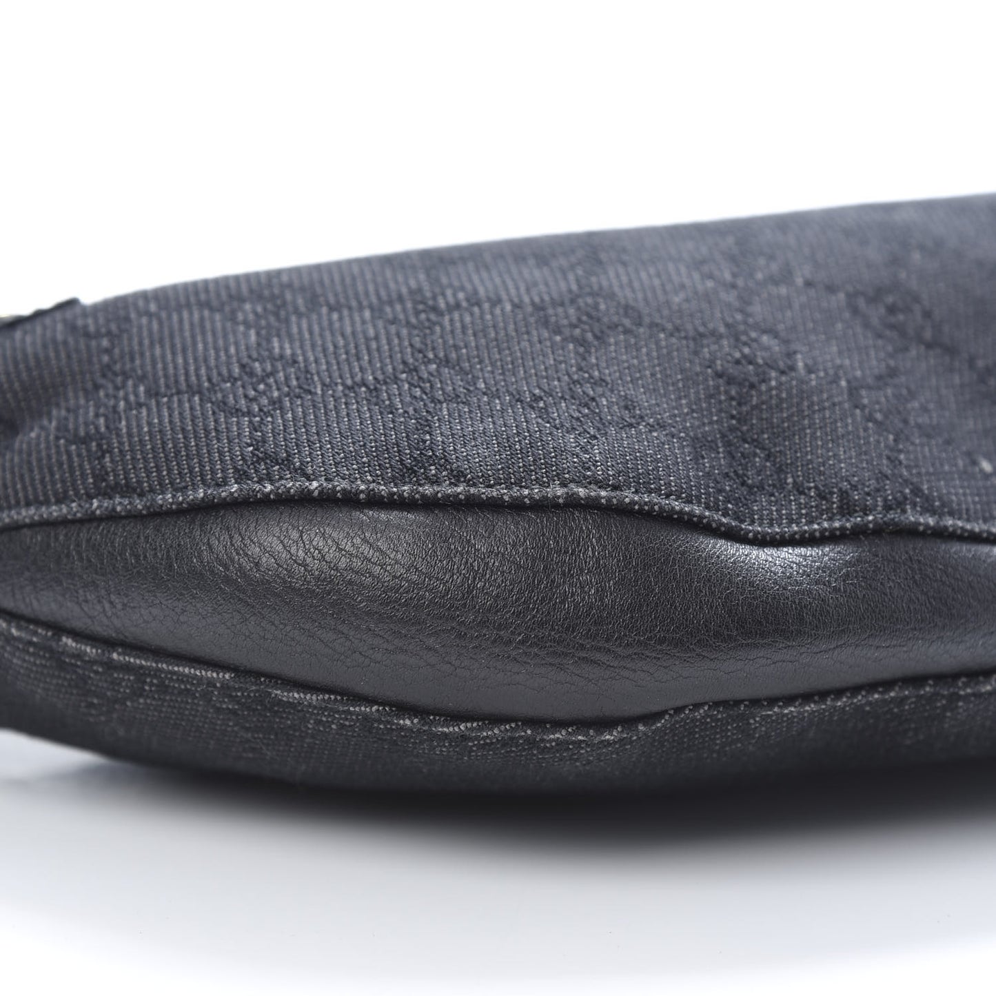 Denim Monogram Half Moon Hobo Black