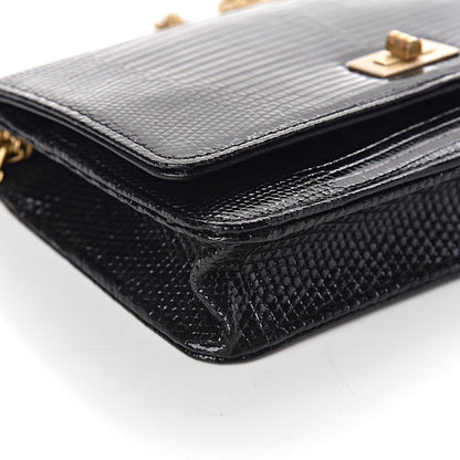 Chanel Lizard Reissue Wallet on Chain WOC Black 11 of 12