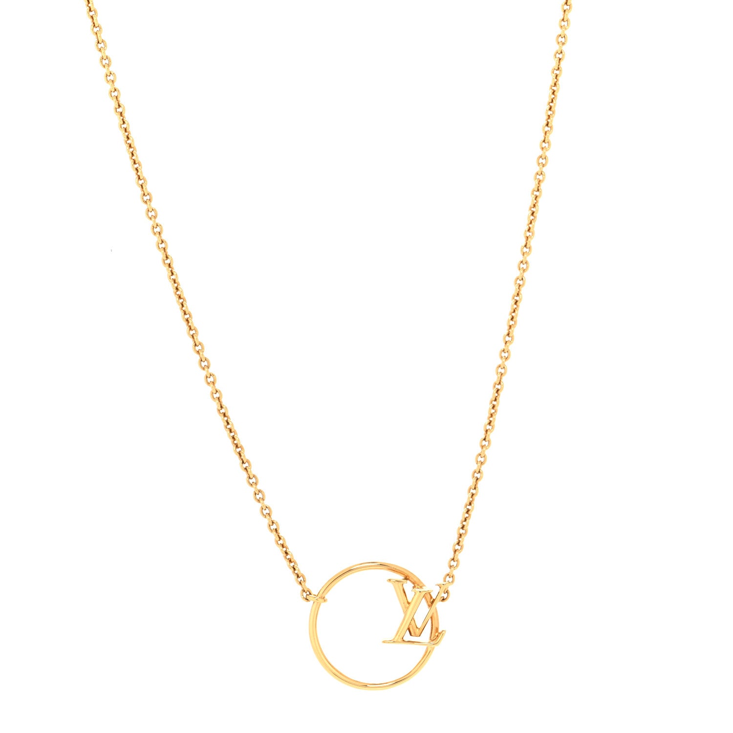 Louis Vuitton Metal LV Eclipse Necklace Gold 1 of 6