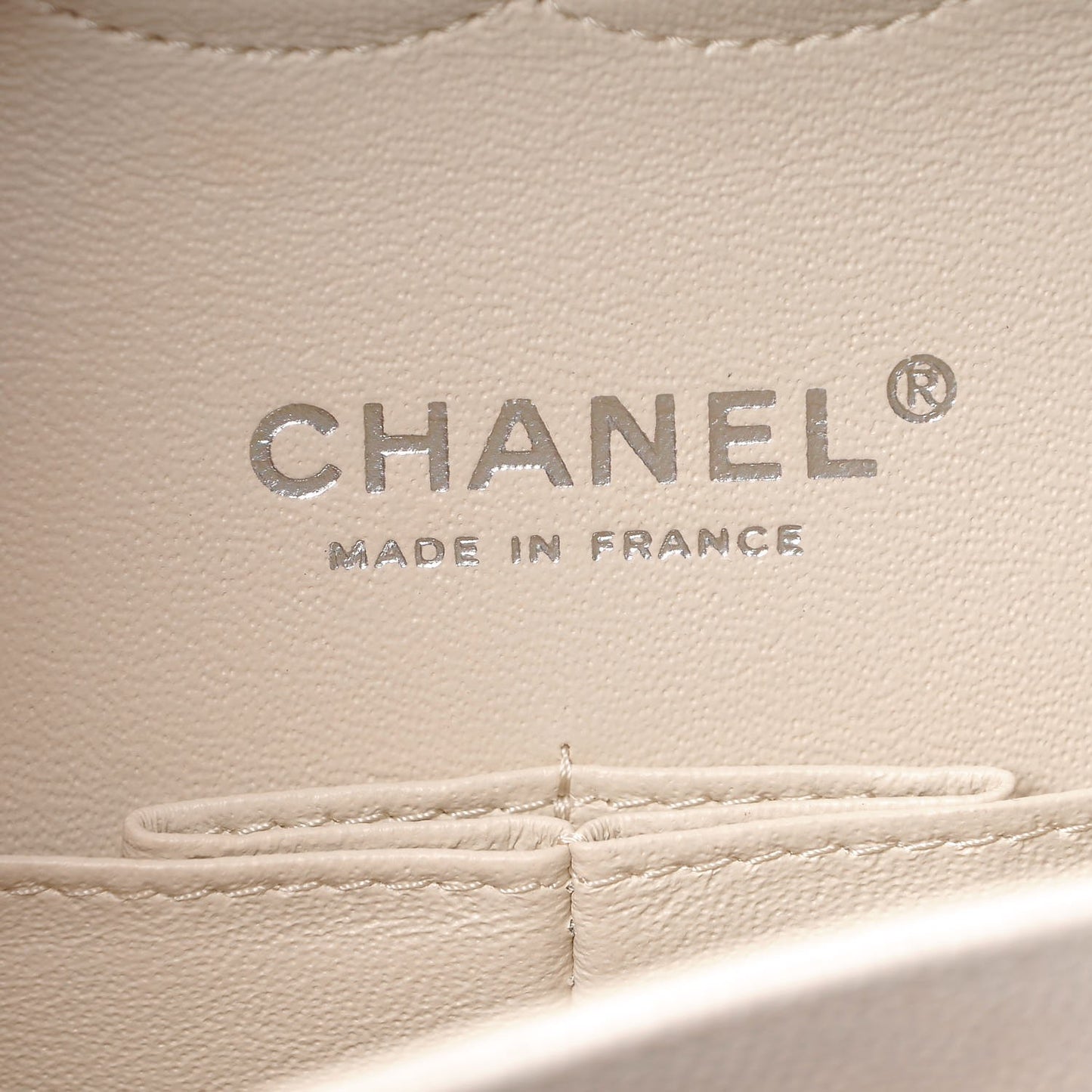 Caviar Quilted Medium Double Flap Light Beige