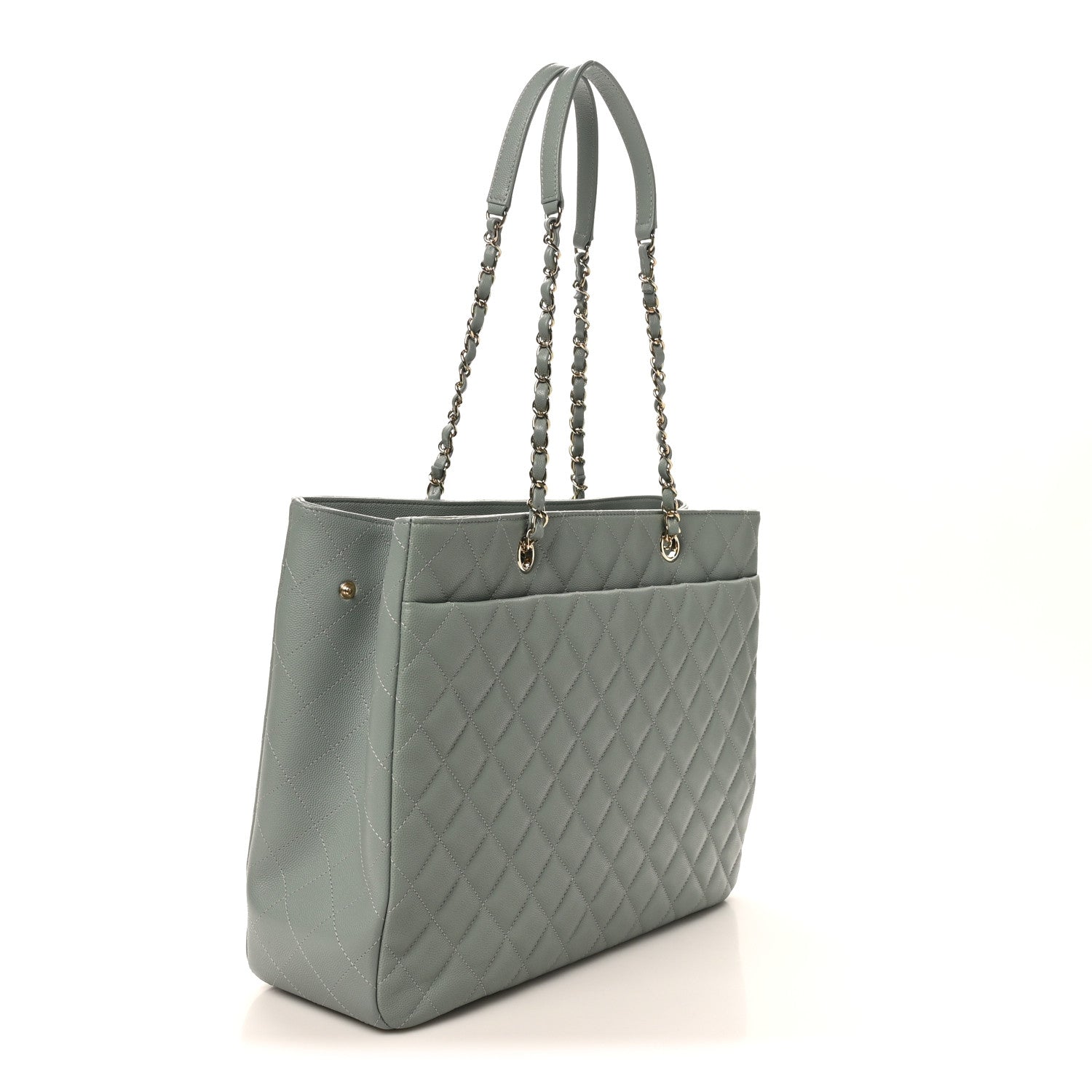Chanel Caviar Quilted Large Classic Shopping Tote Light Green 3 of 11