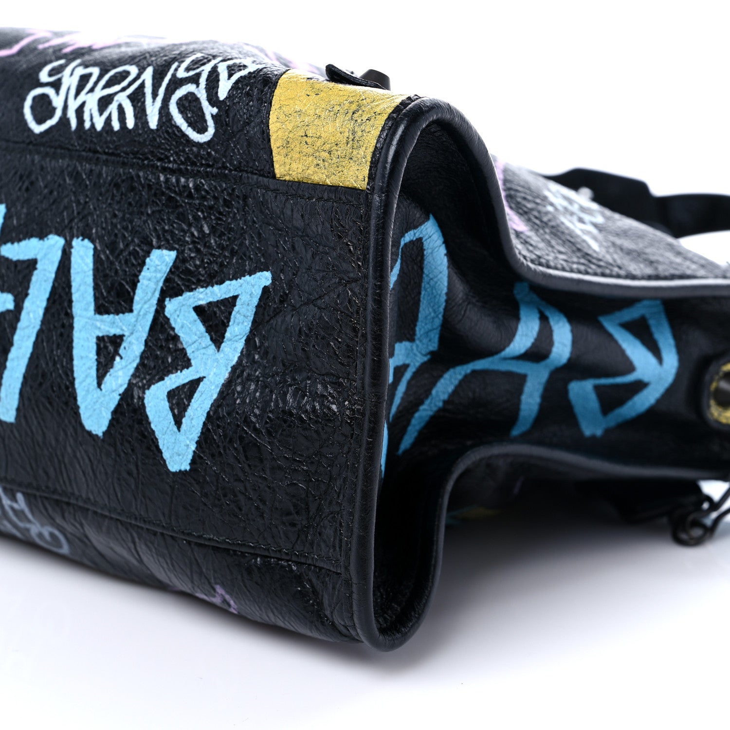 Balenciaga Agneau Graffiti All Over Classic Hardware City Black Multicolor 8 of 12
