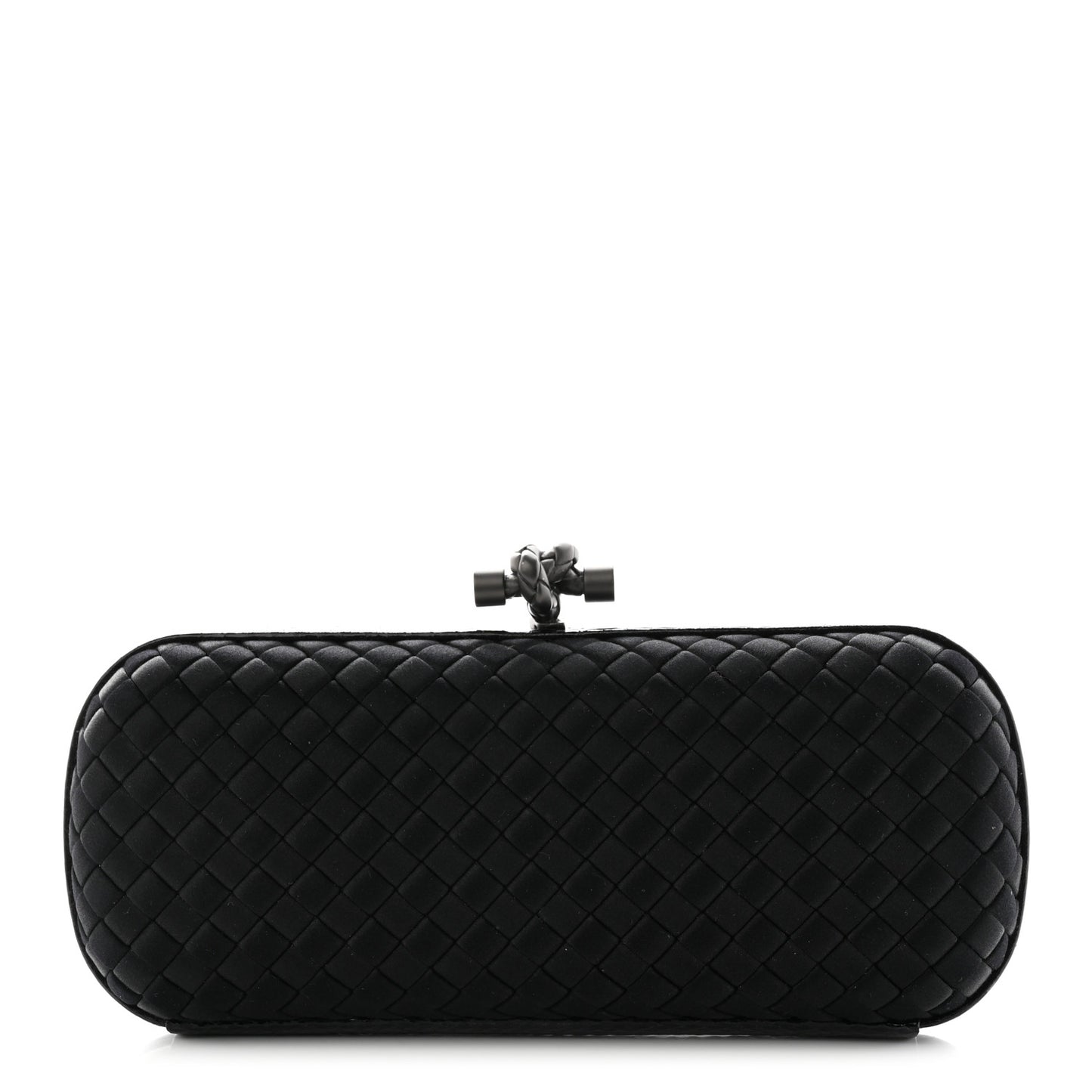 Satin Ayers Intreccio Impero Stretch Knot Clutch Black