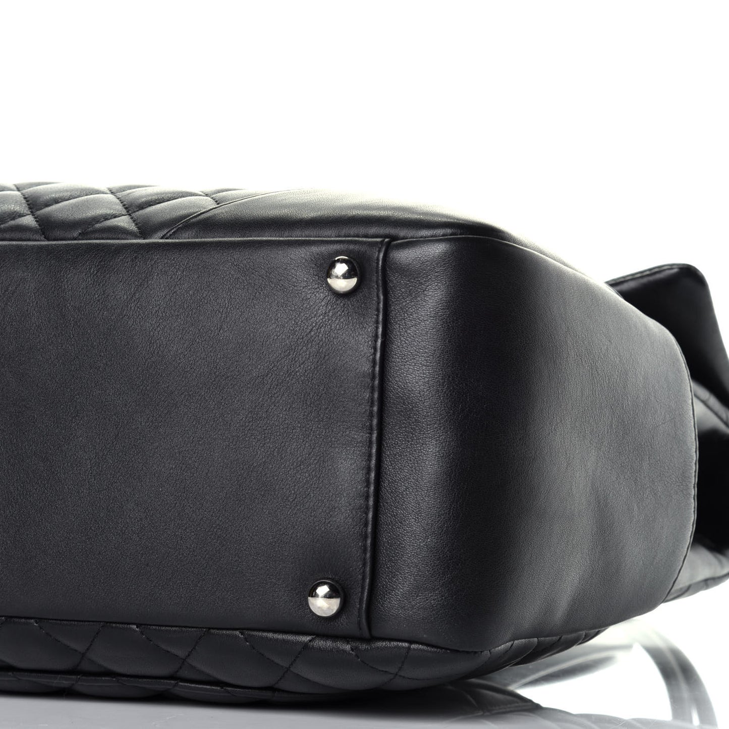 Calfskin Quilted Large Cambon Flap Black