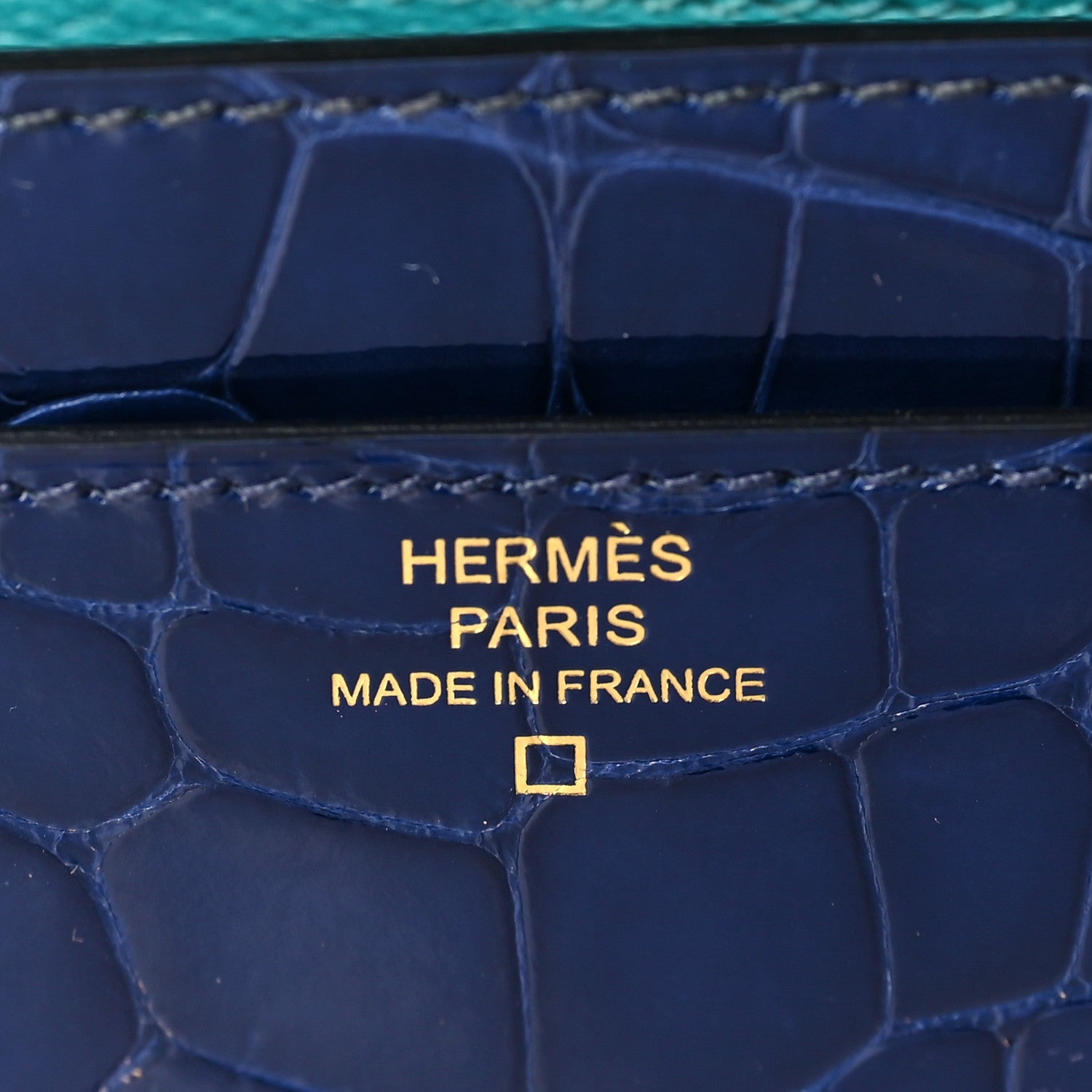 Hermes Shiny Alligator Verso Constance Long Wallet Bleu Saphir Bleu Paon 6 of 8