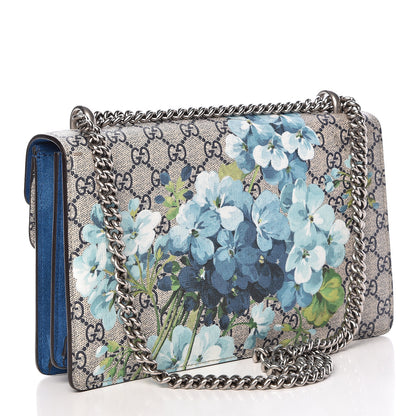 Gucci GG Supreme Monogram Blooms Small Dionysus Shoulder Bag Beige Navy Vintage Blue 3 of 14