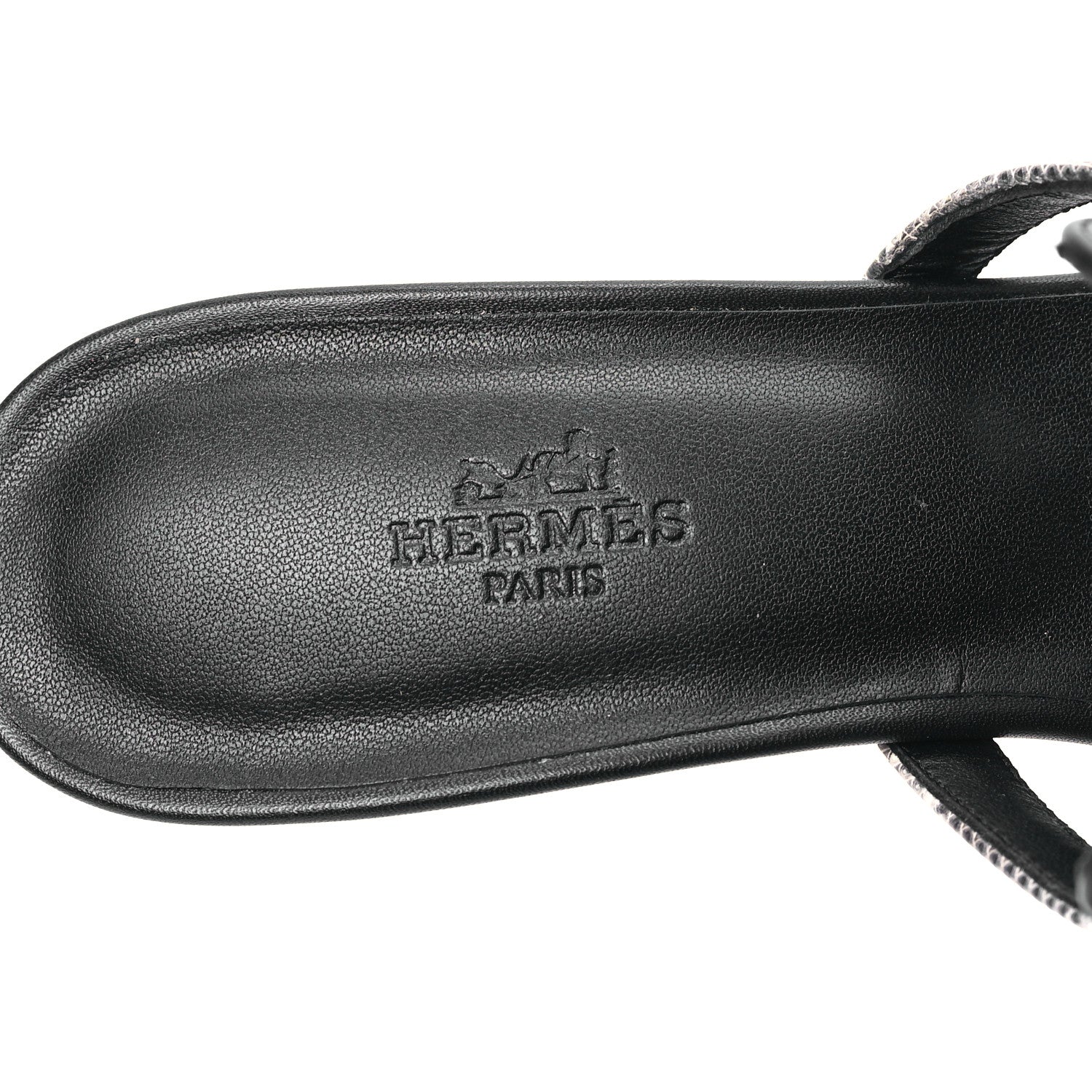 Hermes Lambskin Lizard Cute Sandals 39 Black Ombre 7 of 10