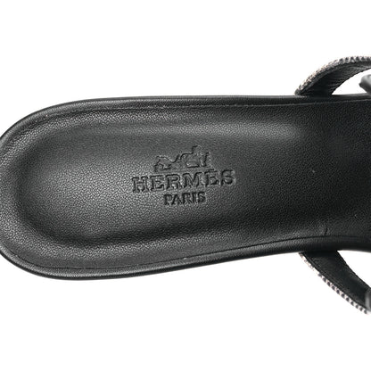 Hermes Lambskin Lizard Cute Sandals 39 Black Ombre 7 of 10