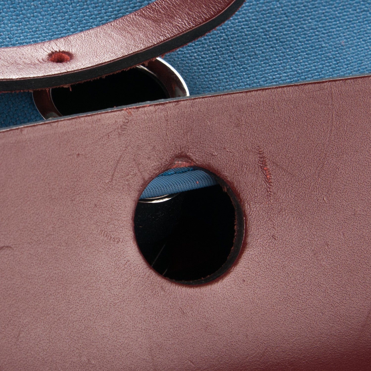 Hermes Military Toile Vache Hunter Herbag Zip PM 31 Bleu Agate Rouge H 8 of 8