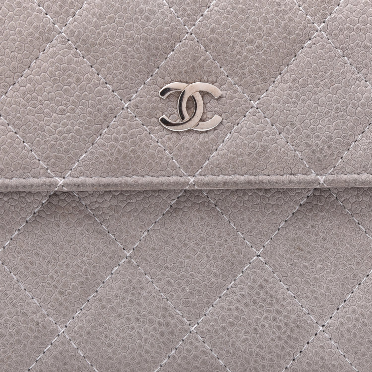 Chanel Iridescent Caviar Quilted Large Flap Wallet Grey 10 of 10
