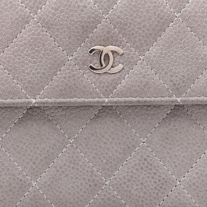 Chanel Iridescent Caviar Quilted Large Flap Wallet Grey 10 of 10