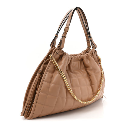 Gucci Calfskin Quilted Medium Deco Tote Bag Camelia 3 of 9