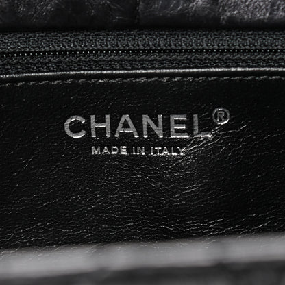 Chanel Metallic Aged Calfskin Quilted Reissue 2.55 Accordion Flap Black 6 of 9