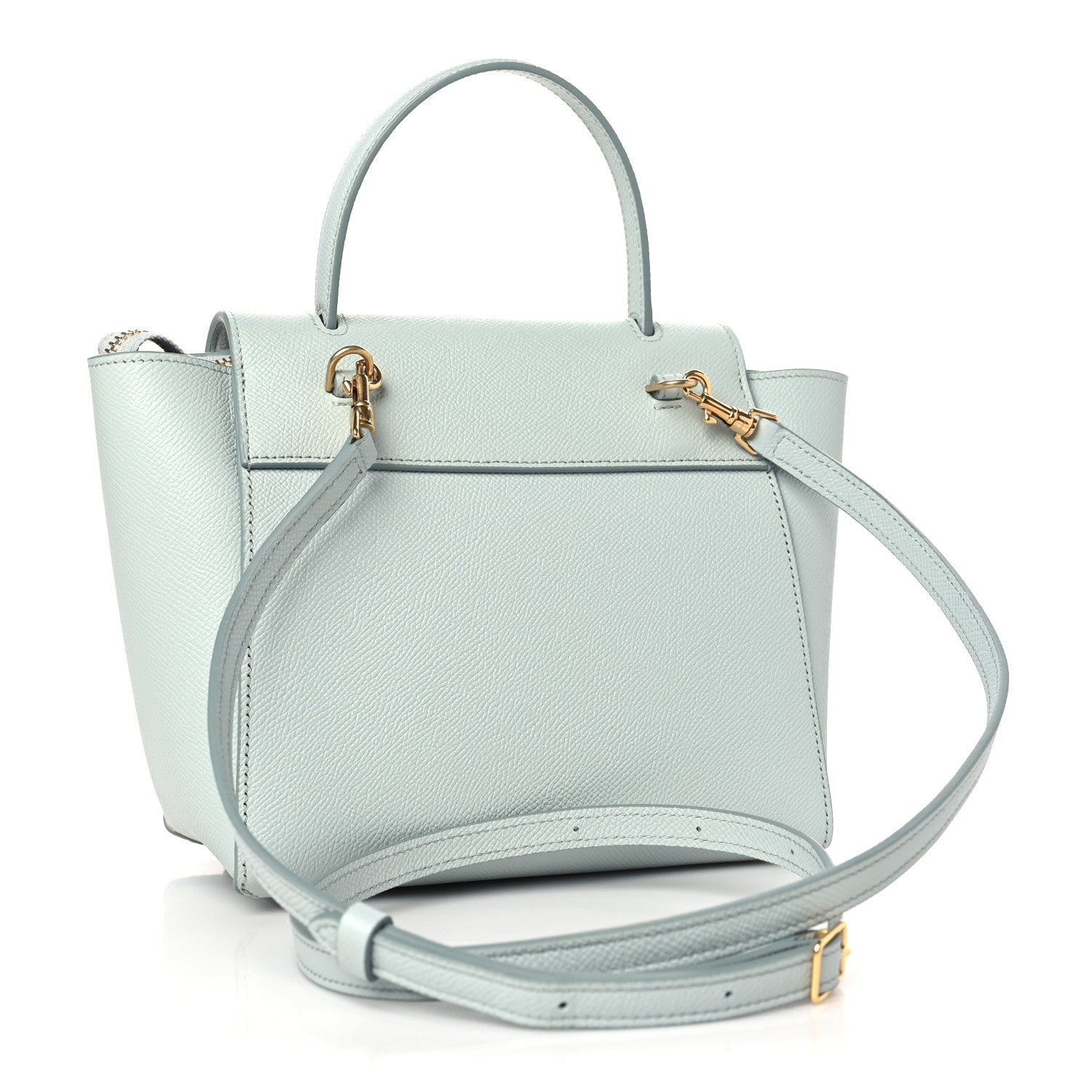 Celine Grained Calfskin Nano Belt Bag Soft Blue 3 of 9