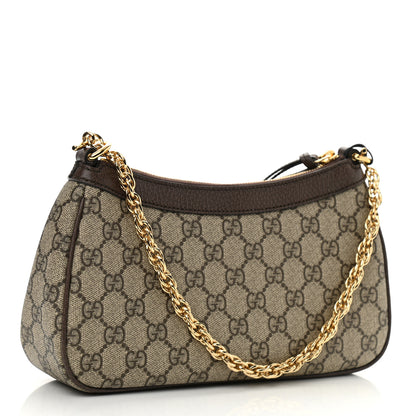 Gucci GG Supreme Monogram Textured Dollar Calfskin Web Small Ophidia GG Handbag Beige Ebony New Acero 3 of 10