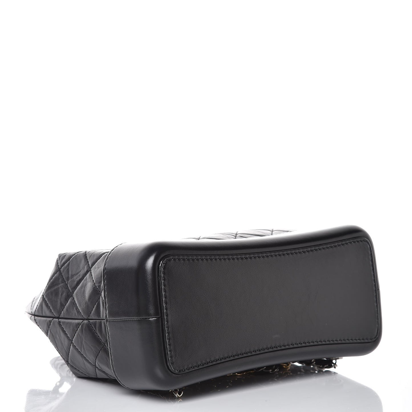 Aged Calfskin Quilted Gabrielle Backpack Black