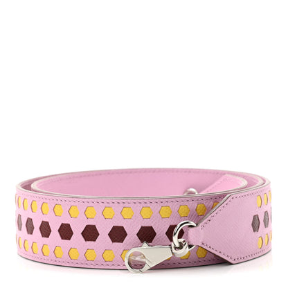 Hermes Epsom 30mm Hexagone Tressage Shoulder Strap Mauve Sylvestre Rouge H Jaune de Naples 1 of 5