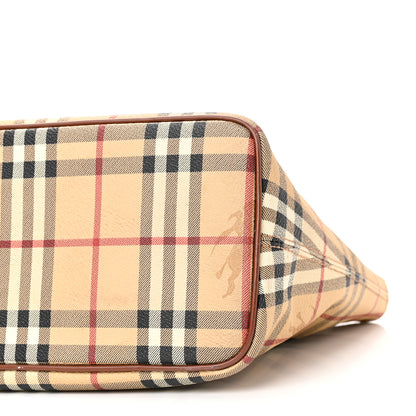 Burberry Haymarket Check Tote Brown 8 of 9