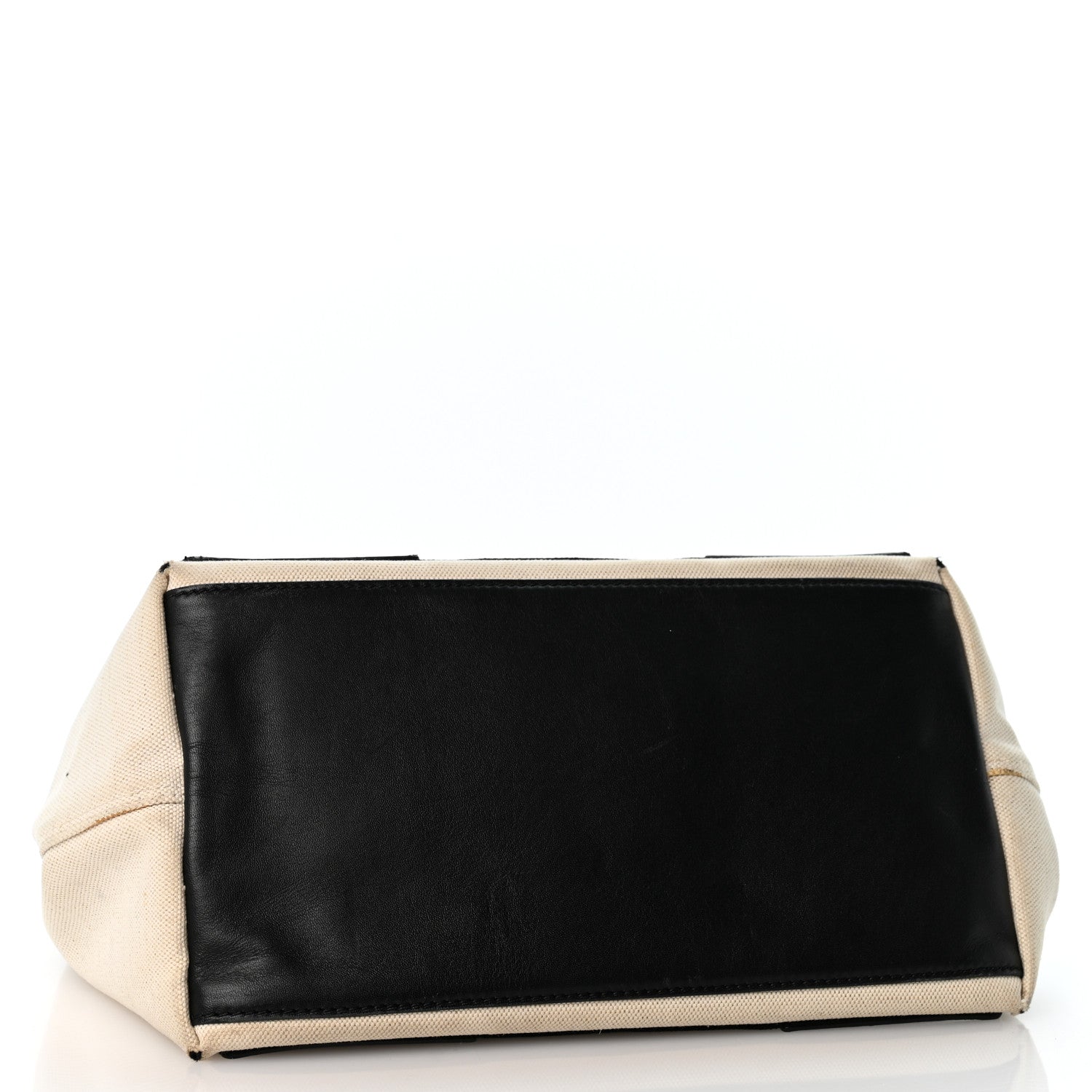 Balenciaga Cotton Canvas Satin Calfskin S Navy Cabas Natural Black 5 of 14