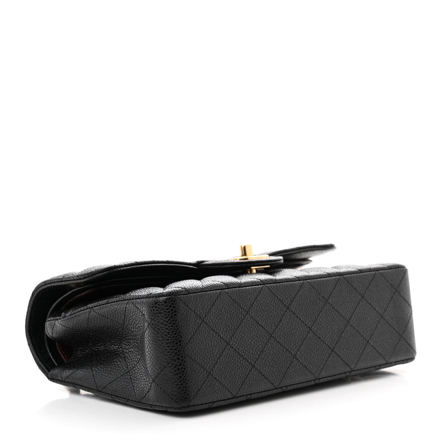 Caviar Quilted Small Double Flap Black