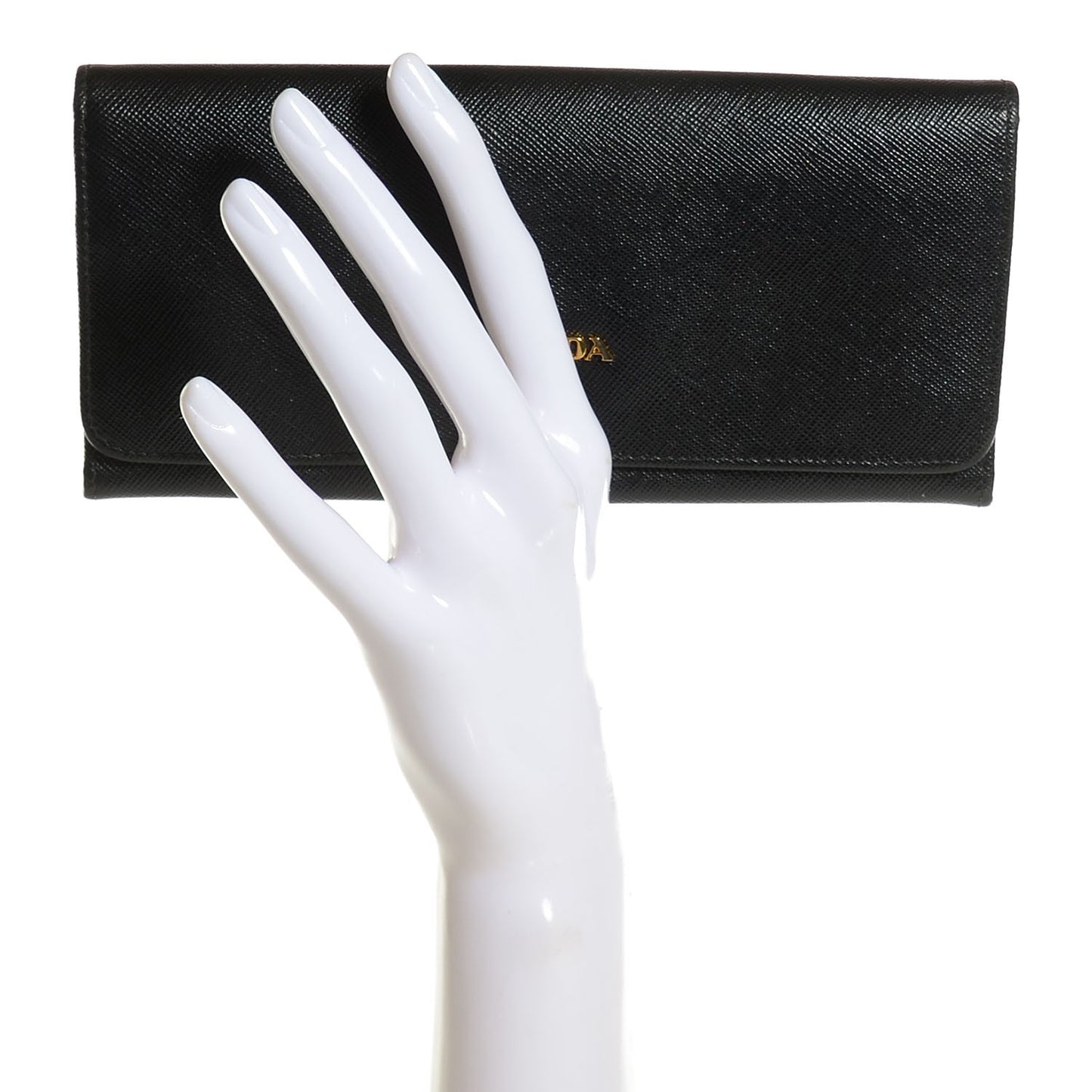 Saffiano Metal Continental Flap Wallet Nero Black