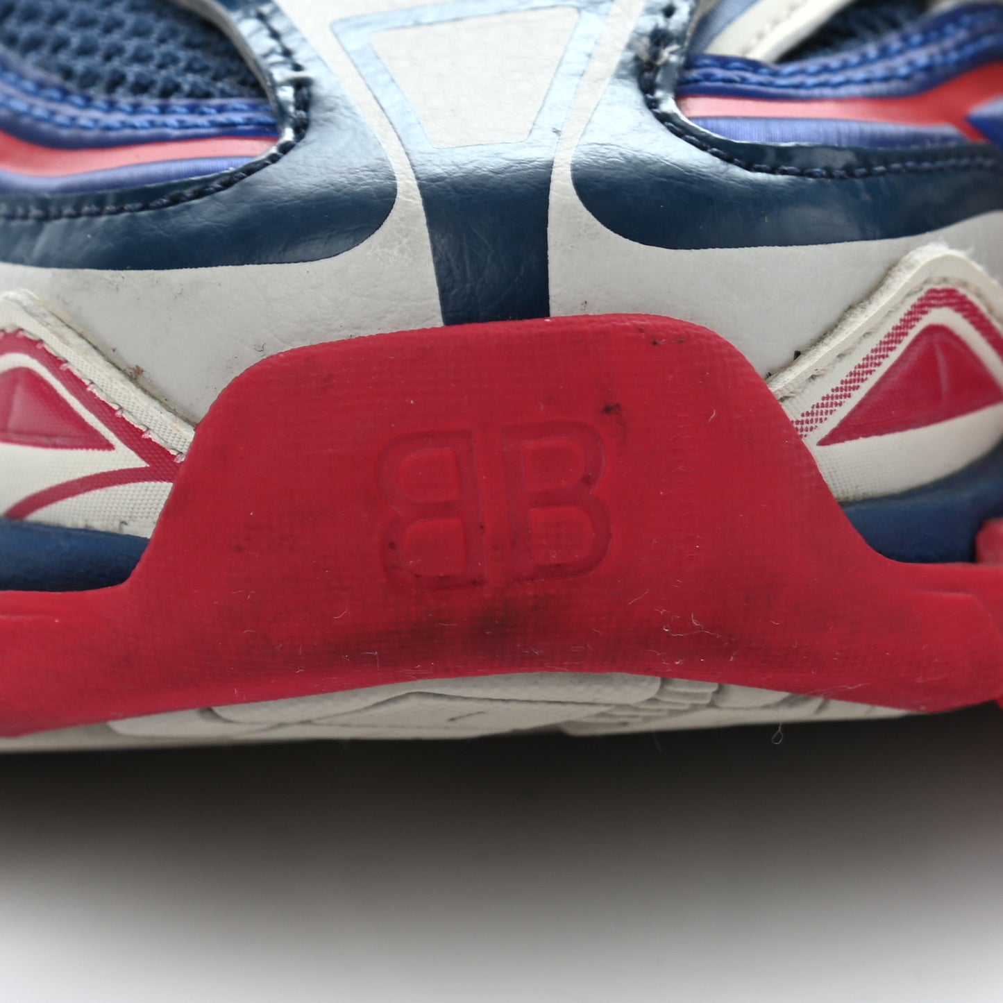 Rubber Mesh Bi-Color Womens Track.2 Open Sneakers 35 Beige Blue Red