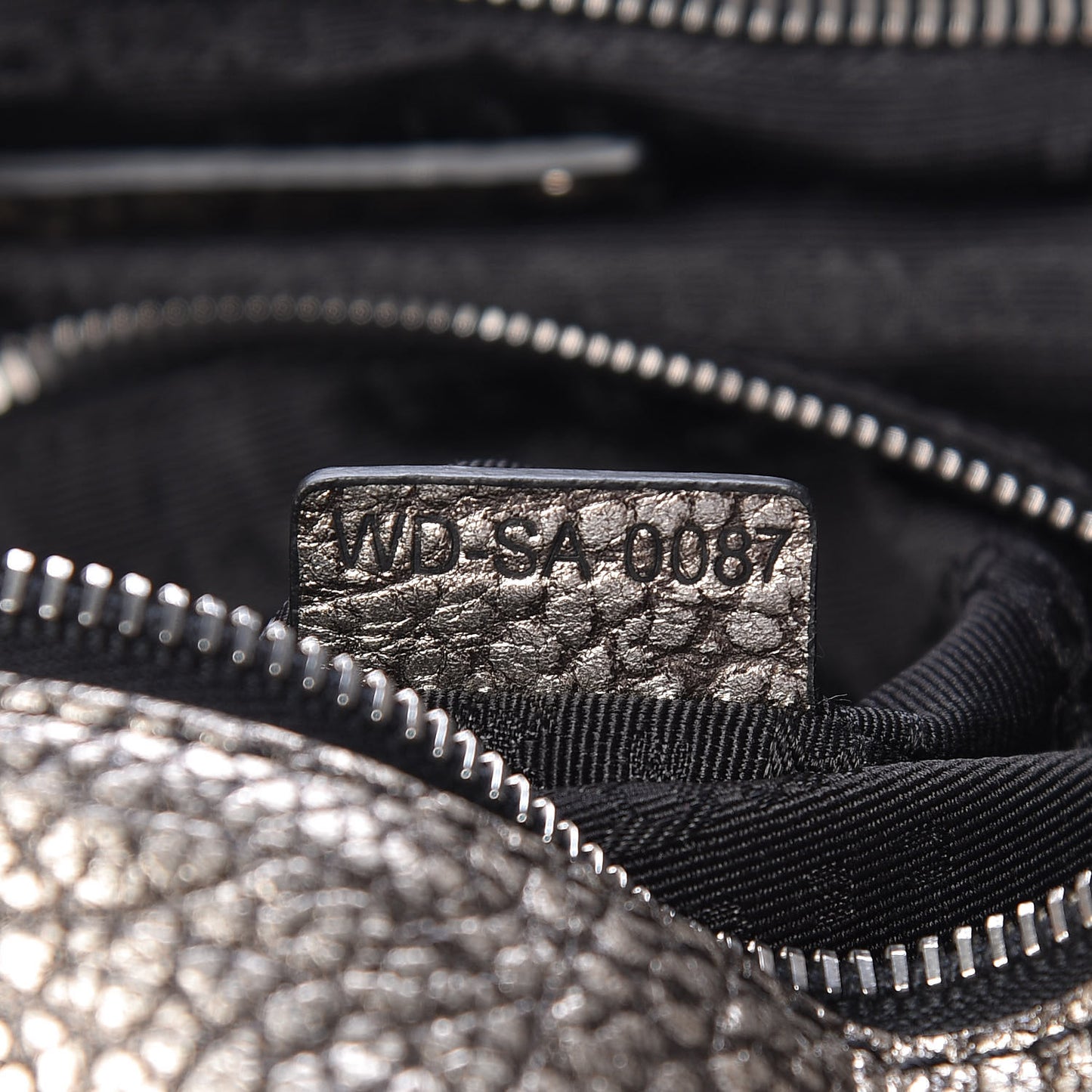 Metallic Calfskin Bittersweet Hobo Pewter