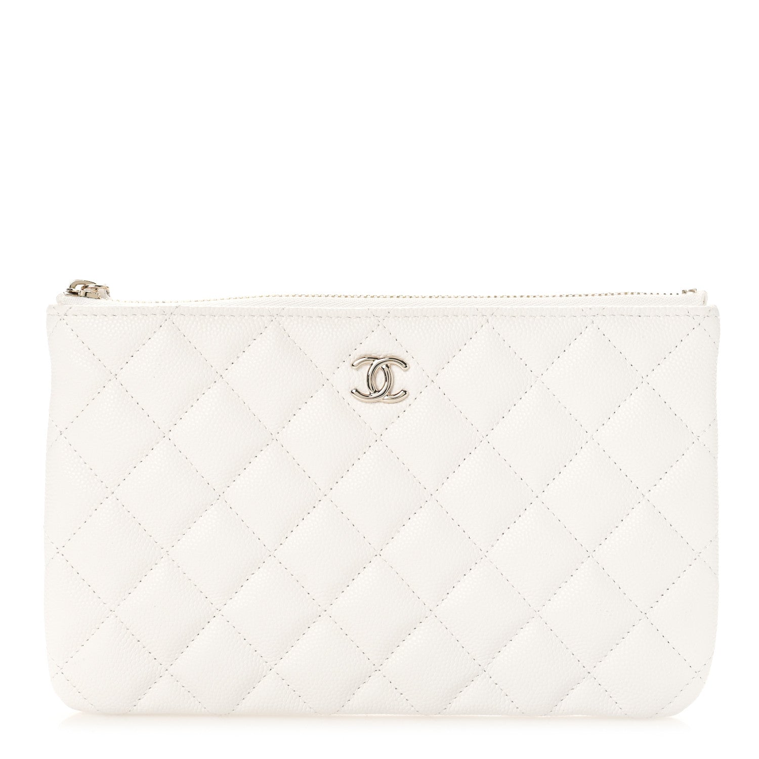 Chanel Caviar Quilted Cosmetic Case White 1 of 10