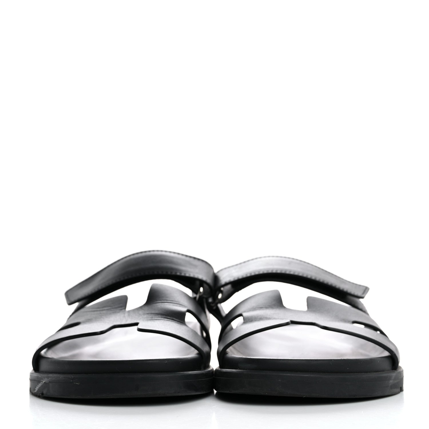 Hermes Calfskin Womens Chypre Sandals 35 Black 3 of 12