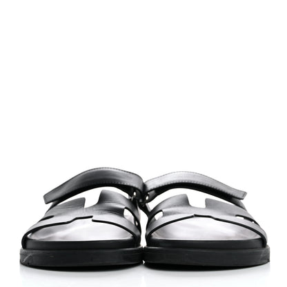 Hermes Calfskin Womens Chypre Sandals 35 Black 3 of 12
