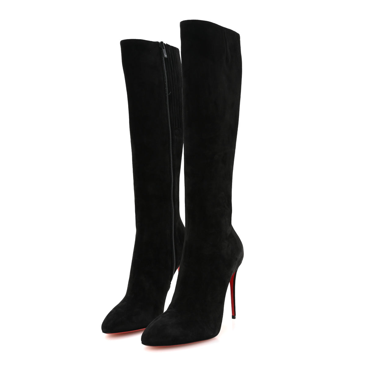 Christian Louboutin Veau Velours Eloise Botta 100 Knee Boots 38 Black 3 of 8