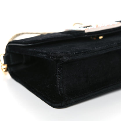 Gucci Velvet Crystal Square G Shoulder Bag Black 9 of 17
