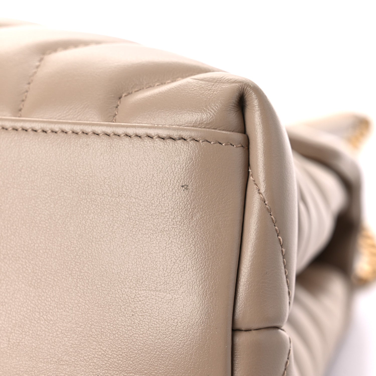 Saint Laurent Calfskin Y Quilted Monogram Medium Loulou Chain Satchel Light Natural 17 of 21