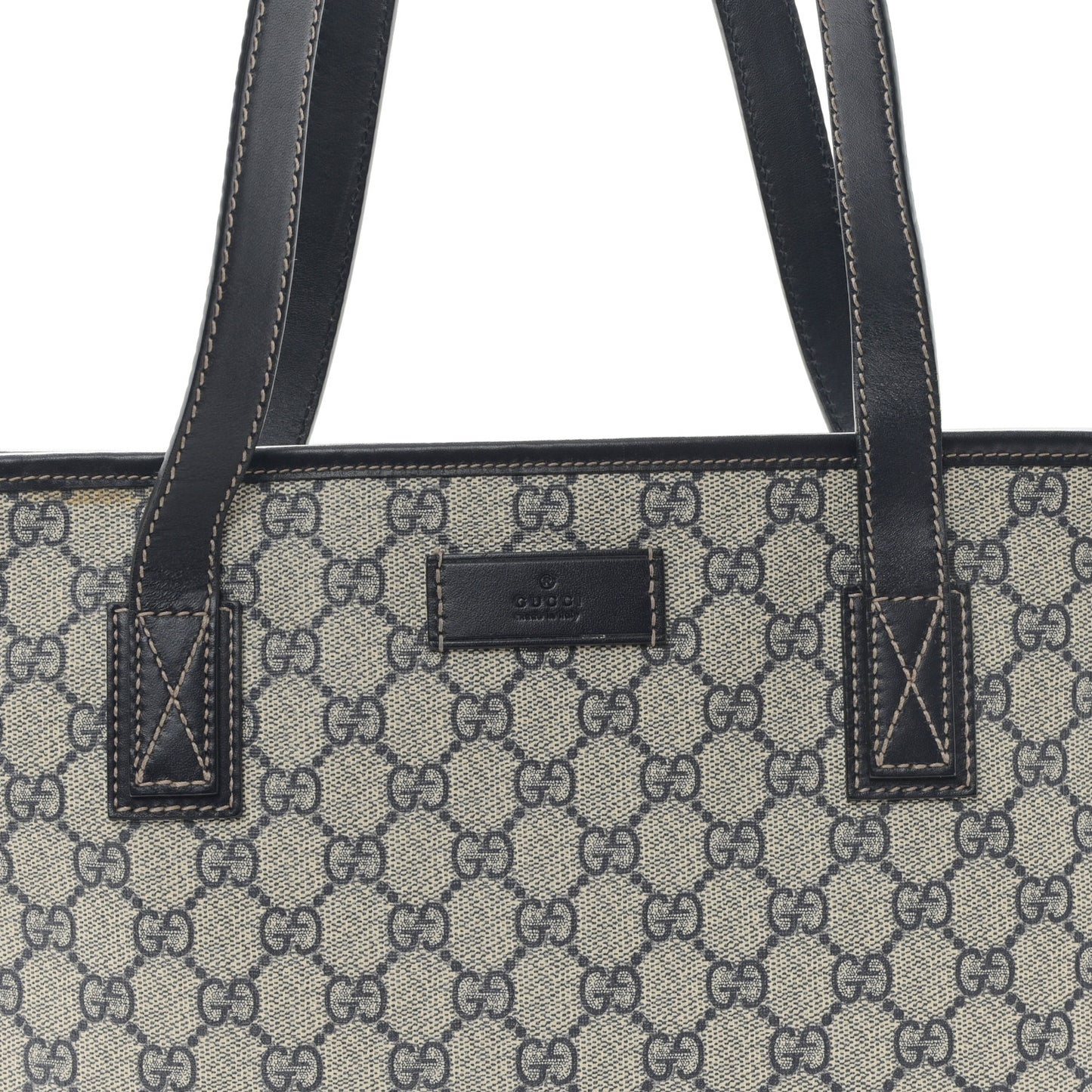 GG Supreme Monogram Medium Zippered Shopping Tote Navy