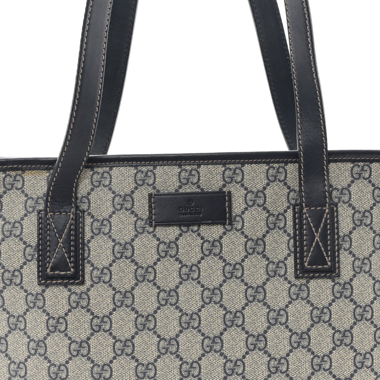 Gucci GG Supreme Monogram Medium Zippered Shopping Tote Navy 8 of 11