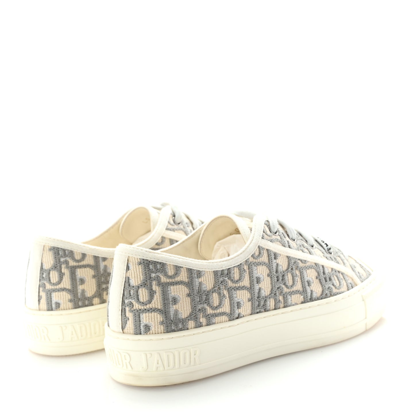 Canvas Oblique Walk'N'Dior Low Top Sneakers 38 Grey Stone