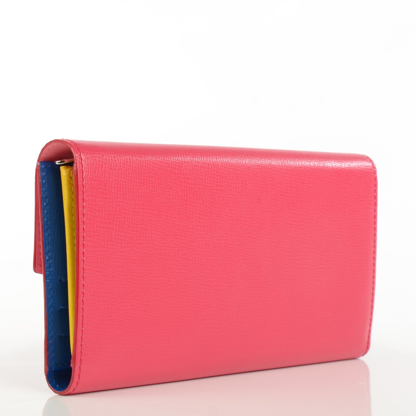 Grained Calfskin Colorblock Eclipse Wallet