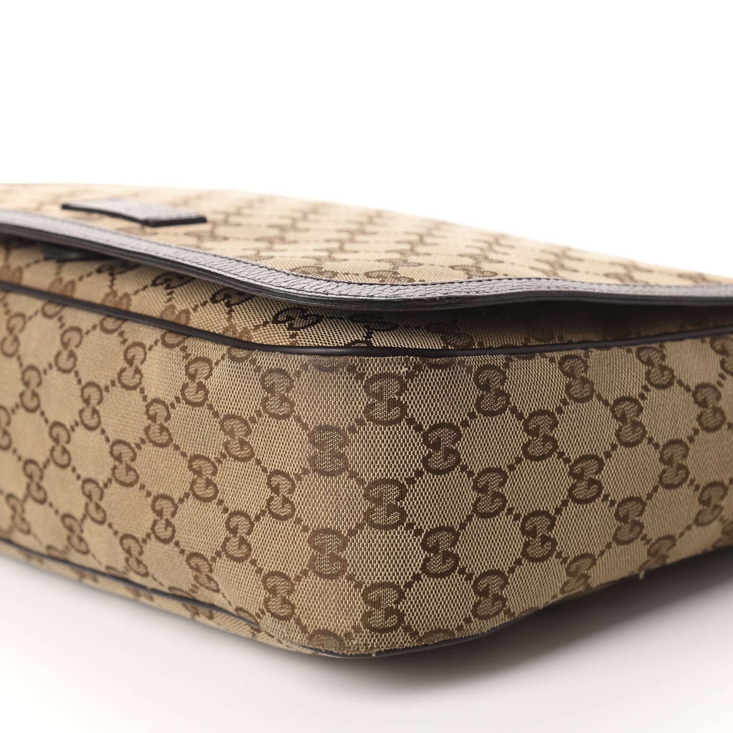 Gucci Monogram Large Flap Messenger Bag Beige Dark Brown 7 of 12