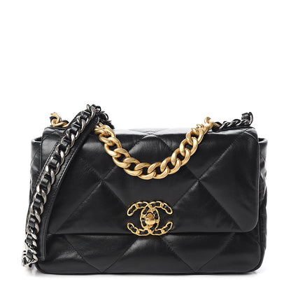 Chanel Lambskin Quilted Medium 19 Flap Black 1 of 10